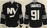Youth New York Islanders #91 John Tavares Black Alternate Stitched Jerseys