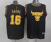 Chicago Bulls #16 Pau Gasol Revolution 30 Swingman 2014 Black With Golden Jerseys,baseball caps,new era cap wholesale,wholesale hats