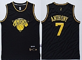New York Knicks #7 Carmelo Anthony Black With Golden Swingman Jerseys,baseball caps,new era cap wholesale,wholesale hats