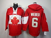 2014 Winter Olympics Canada Nashville Predators #6 Shea Weber Red Hoodie,baseball caps,new era cap wholesale,wholesale hats