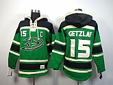 Anaheim Ducks #15 Ryan Getzlaf Green Hoodie