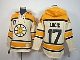 Boston Bruins #17 Milan Lucic Cream Hoodie,baseball caps,new era cap wholesale,wholesale hats
