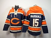 Chicago Bears #15 Brandon Marshall Navy Blue Hoodie,baseball caps,new era cap wholesale,wholesale hats