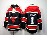 Chicago Bulls #1 Derrick Rose Black Hoody,baseball caps,new era cap wholesale,wholesale hats