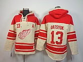 Detroit Red Wings #13 Pavel Datsyuk Cream Hoodie,baseball caps,new era cap wholesale,wholesale hats