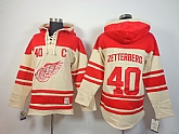 Detroit Red Wings #40 Henrik Zetterberg Cream Hoodie,baseball caps,new era cap wholesale,wholesale hats