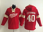 Detroit Red Wings #40 Henrik Zetterberg Solid Color Red Hoody,baseball caps,new era cap wholesale,wholesale hats