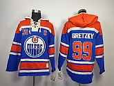 Edmonton Oilers #99 Wayne Gretzky Royal Blue Hoodie,baseball caps,new era cap wholesale,wholesale hats