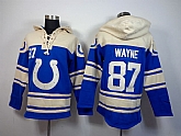 Indianapolis Colts #87 Reggie Wayne Blue Hoodie,baseball caps,new era cap wholesale,wholesale hats