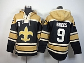 New Orleans Saints #9 Drew Brees Black Hoodie,baseball caps,new era cap wholesale,wholesale hats