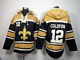 Nike New Orleans Saints #12 Marques Colston Black Hoodie,baseball caps,new era cap wholesale,wholesale hats