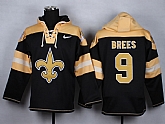 Nike New Orleans Saints #9 Drew Brees Black Hoody,baseball caps,new era cap wholesale,wholesale hats