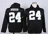 Nike Oakland Raiders #24 Charles Woodson Pullover Hoodie Black,baseball caps,new era cap wholesale,wholesale hats