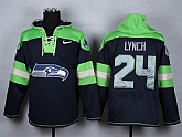 Nike Seattle Seahawks #24 Marshawn Lynch Navy Blue Hoody,baseball caps,new era cap wholesale,wholesale hats