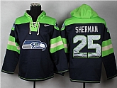 Nike Seattle Seahawks #25 Richard Sherman Navy Blue Hoody,baseball caps,new era cap wholesale,wholesale hats