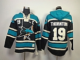 San Jose Sharks #19 Thornton Black With Blue Hoodie,baseball caps,new era cap wholesale,wholesale hats