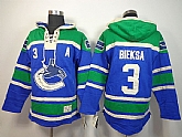 Vancouver Canucks #3 Kevin Bieksa With A Patch Blue Hoodie,baseball caps,new era cap wholesale,wholesale hats