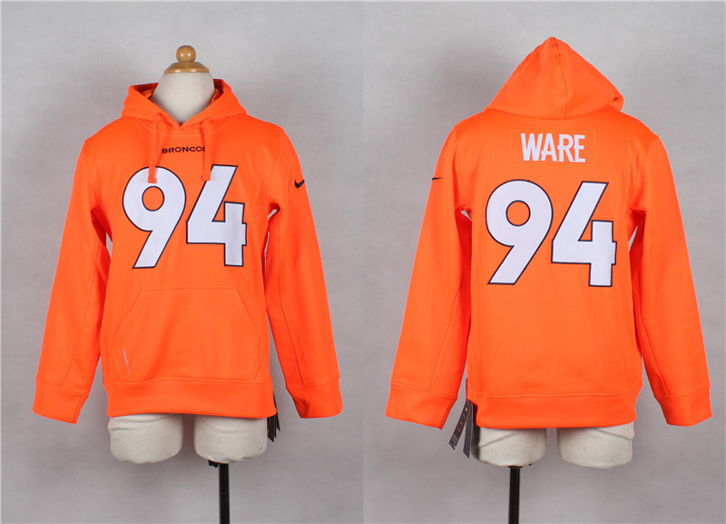 Youth Nike Denver Broncos #94 Ware Orange Kids Hoody