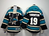 Youth San Jose Sharks #19 Thornton Black With Blue Hoodie,baseball caps,new era cap wholesale,wholesale hats