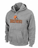 Cleveland Browns Authentic Logo Pullover Hoodie Grey,baseball caps,new era cap wholesale,wholesale hats