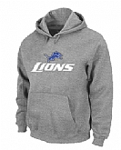 Detroit Lions Authentic Logo Pullover Hoodie Grey,baseball caps,new era cap wholesale,wholesale hats