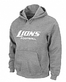 Detroit Lions Authentic font Pullover Hoodie Grey,baseball caps,new era cap wholesale,wholesale hats