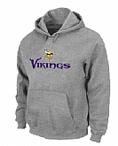 Minnesota Vikings Authentic Logo Pullover Hoodie Grey,baseball caps,new era cap wholesale,wholesale hats