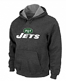 New York Jets Authentic Logo Pullover Hoodie Navy Grey