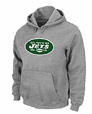 New York Jets Logo Pullover Hoodie Grey,baseball caps,new era cap wholesale,wholesale hats