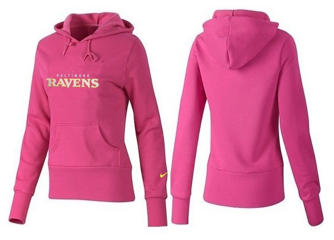 Nike Baltimore Ravens Team Logo Pink Women Pullover Hoodies (4)