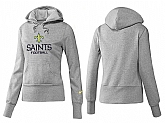 Nike New Orleans Saints Team Logo Gray Women Pullover Hoodies (3),baseball caps,new era cap wholesale,wholesale hats
