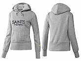 Nike New Orleans Saints Team Logo Gray Women Pullover Hoodies (5),baseball caps,new era cap wholesale,wholesale hats