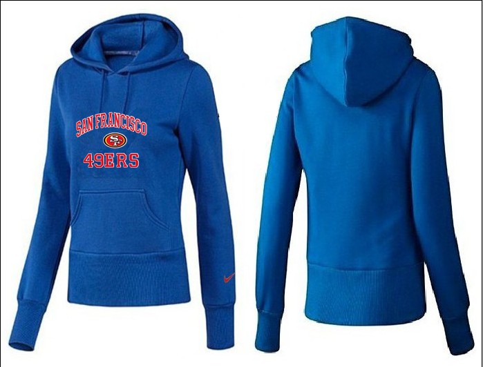 Nike San Francisco 49ers Team Logo Blue Women Pullover Hoodies (2)