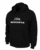 Seattle Seahawks Authentic Logo Pullover Hoodie Black,baseball caps,new era cap wholesale,wholesale hats
