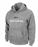 Seattle Seahawks Authentic Logo Pullover Hoodie Grey,baseball caps,new era cap wholesale,wholesale hats