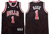 Chicago Bulls #1 Derrick Rose Revolution 30 Swingman Black Pinstripe Jerseys,baseball caps,new era cap wholesale,wholesale hats