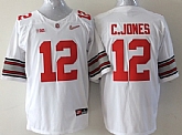 Ohio State Buckeyes #12 Cardale Jones 2015 Playoff Rose Bowl Special Event Diamond Quest White Jerseys,baseball caps,new era cap wholesale,wholesale hats