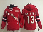 Womens Detroit Red Wings #13 Pavel Datsyuk Red Old Time Hockey Hoodie,baseball caps,new era cap wholesale,wholesale hats