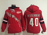 Womens Detroit Red Wings #40 Henrik Zetterberg Red Old Time Hockey Hoodie,baseball caps,new era cap wholesale,wholesale hats
