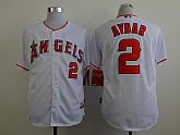 Anaheim Angels #2 Erick Aybar White Jerseys,baseball caps,new era cap wholesale,wholesale hats