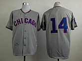 Chicago Cubs #14 Ernie Banks Gray Throwback Jerseys,baseball caps,new era cap wholesale,wholesale hats