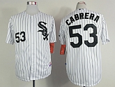 Chicago White Sox #53 Melky Cabrera White With Black Pinstripe Jerseys,baseball caps,new era cap wholesale,wholesale hats