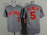 Cincinnati Reds #5 Johnny Bench 1969 Gray Throwback Jerseys,baseball caps,new era cap wholesale,wholesale hats