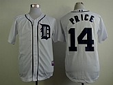 Detroit Tigers #14 David Price White Jerseys,baseball caps,new era cap wholesale,wholesale hats