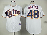 Minnesota Twins #48 Torii Hunter 2015 White Jerseys,baseball caps,new era cap wholesale,wholesale hats