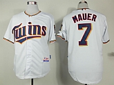 Minnesota Twins #7 Joe Mauer 2015 White Jerseys,baseball caps,new era cap wholesale,wholesale hats