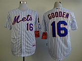New York Mets #16 Dwight Gooden 2015 White Pinstripe Jerseys,baseball caps,new era cap wholesale,wholesale hats
