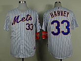 New York Mets #33 Matt Harvey 2015 White Pinstripe Jerseys,baseball caps,new era cap wholesale,wholesale hats