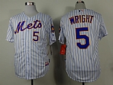 New York Mets #5 David Wright 2015 White Pinstripe Jerseys,baseball caps,new era cap wholesale,wholesale hats