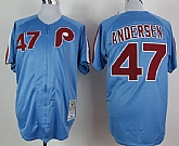 Philadelphia Phillies #47 Larry Andersen 1983 Blue Throwback Jerseys,baseball caps,new era cap wholesale,wholesale hats